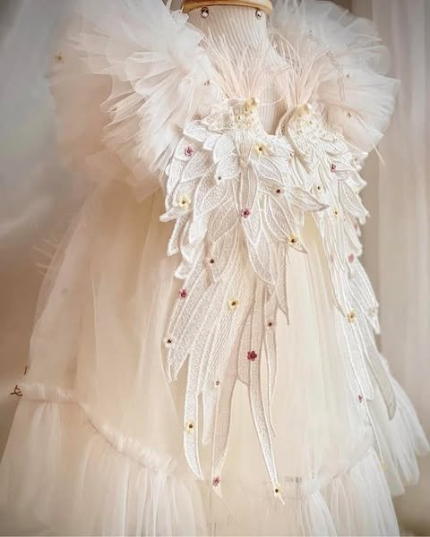 Angel Wing Butterfly Baptism Frock - Image 2
