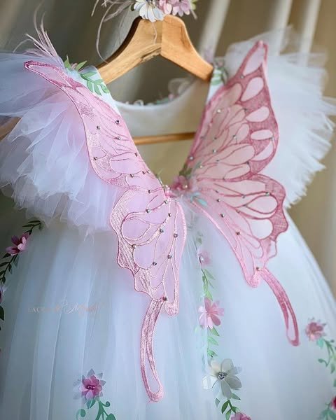 White Butterfly Garden Frock - Image 3