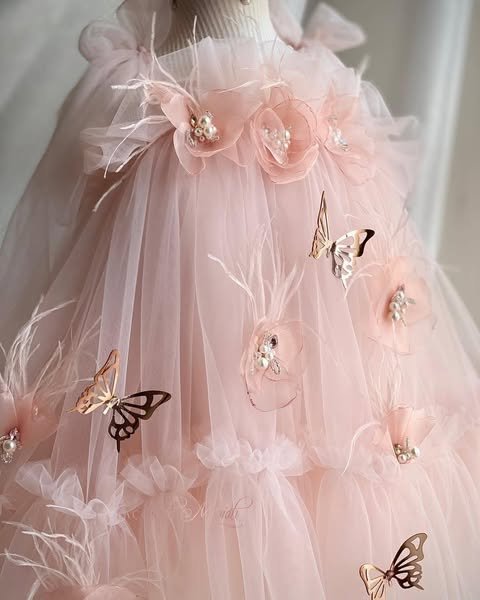 Lucknow Bloom Embroidered Fairy Frock. - Image 4
