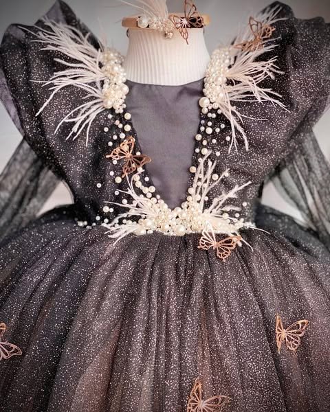 Midnight Sparkle Butterfly Princess Frock