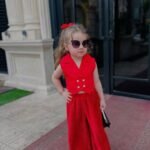 Red Vest and Pleated Pants Set western wears