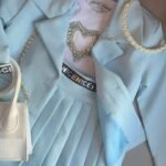 Baby Blue Blazer Skirt Set western wears