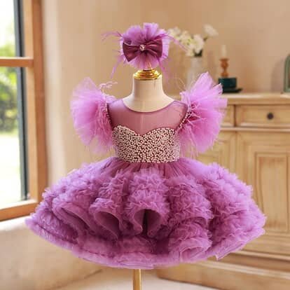 Majestic Purple Feathered Pearl Bodice