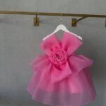 Vibrant Pink Oversized Bow Party frock