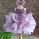 Lavender Ruffled Dress with Headband frock