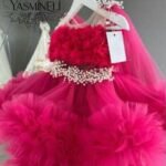 Vibrant Hot Pink Pearl Embellished frock