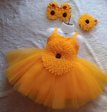 Cheerful Yellow Sunflower Tutu frock