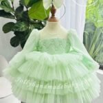 Mint Green Pearl Ruffle frock