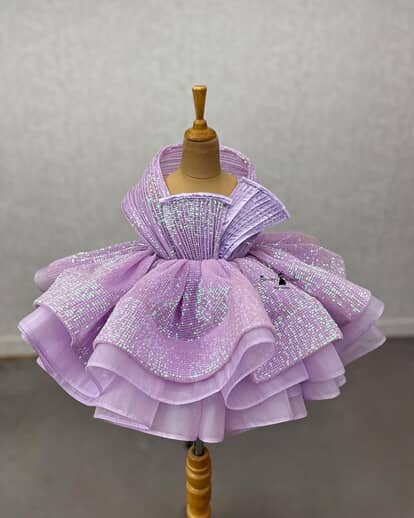 Lavender Sequin Ruffle Party frock