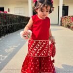 Red Festive Kids' Sharara Suit